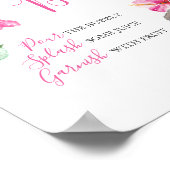 Niedliche Hase und Rosa Blume Mimosa Bar Poster (Ecke)