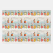 Niedliche Hasen, die im Schnee spielen Geschenkpapier Set (Vorderseite 3)