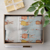 Niedliche Hasen, die im Schnee spielen Seidenpapier (Geschenk)