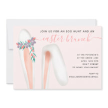 Niedliche Hasen-Ohren Rosa Brunch Ei Jagd Ostern