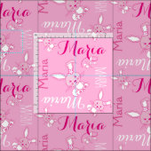 Niedliche Hasen, rosa typografische Gewebe Stoff (Kachel)