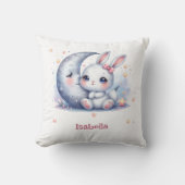 niedliche Hasen- und Mondkinder Kissen (Vorderseite)