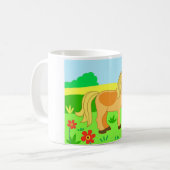Niedliche Hasen und Wiesen und Blume Kaffeetasse (Vorderseite Links)