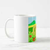 Niedliche Hasen und Wiesen und Blume Kaffeetasse (Links)