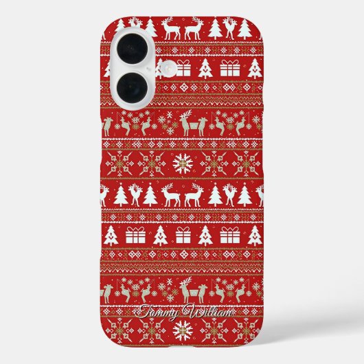 niedliche hässliche Weihnachtsmuster Case-Mate iPhone Hülle (Rückseite)