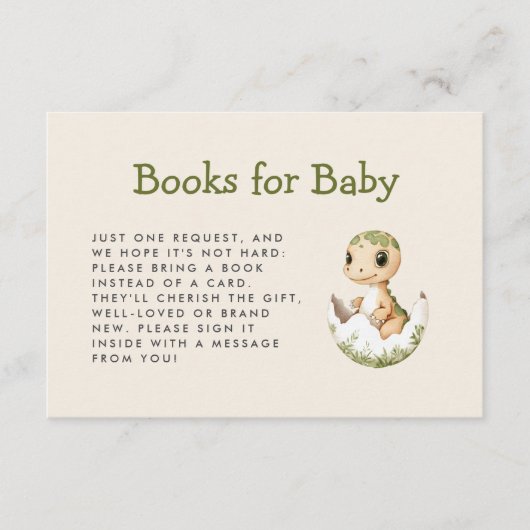 Niedliche Hatching Dinosaur Kinderduschbücher Begleitkarte (Vorderseite)