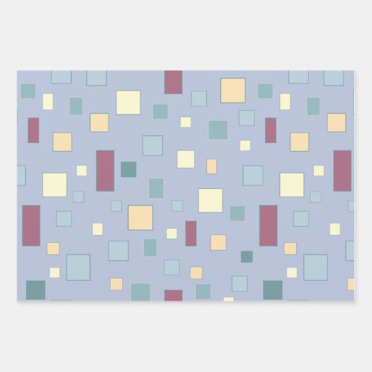 Niedliche Häuser Bäume Gebirge Modernes Muster Geschenkpapier Set (Vorderseite 2)