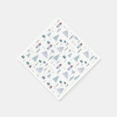 Niedliche Häuser Bäume Gebirge Modernes Muster Serviette (Ecke)