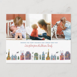 Niedliche Häuser des Weihnachtsfeiertags | | 3 Feiertagspostkarte