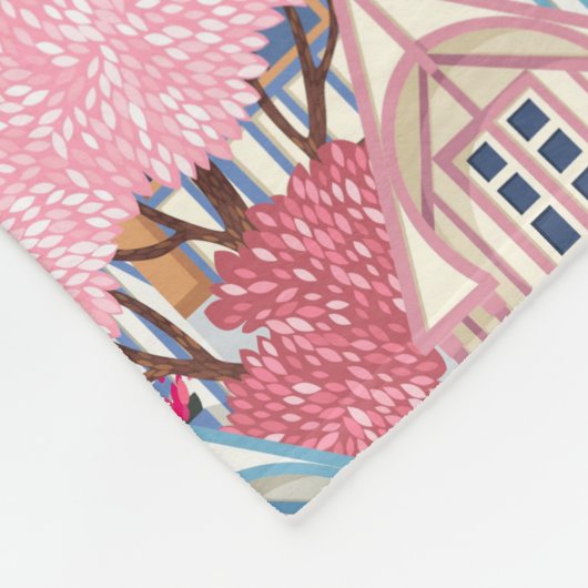 Niedliche Häuser Fleece Blanket (Ecke)