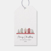 Niedliche Häuser in traditionellen Weihnachtsfarbe Geschenkanhänger (Vorderseite)