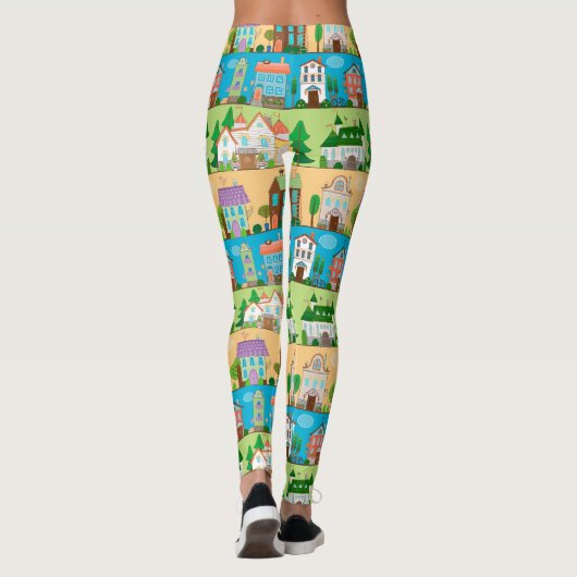 Niedliche Häuser Leggings (Rückseite)