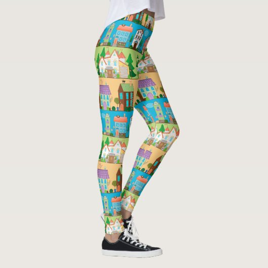 Niedliche Häuser Leggings (Rechts)
