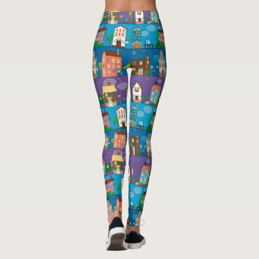 Niedliche Häuser Leggings (Rückseite)