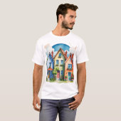 niedliche Häuser T-Shirt (Vorne ganz)