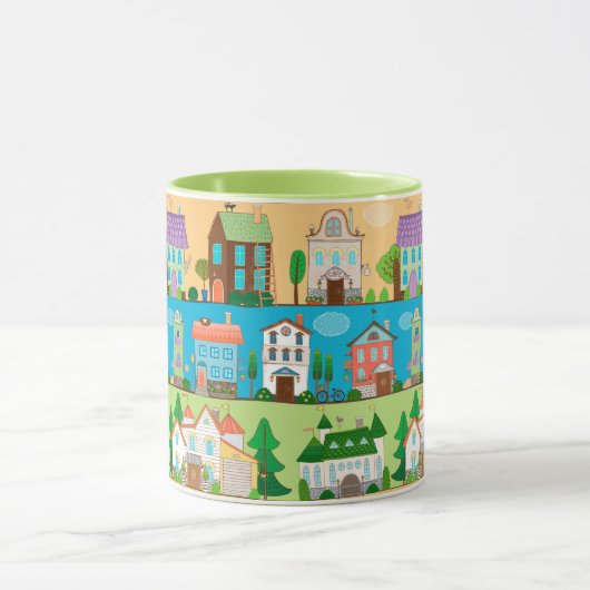 Niedliche Häuser Tasse (Zentrum)