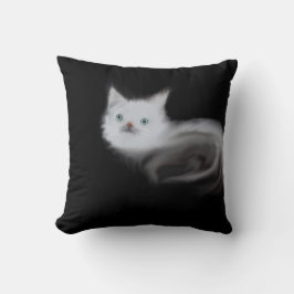 Niedliche Hauskunst | Mystic White Kitten Throw Ki Kissen