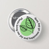 Niedliche Hauspflanze Botanisch Gekümmert für Pfla Button (Vorne & Hinten)