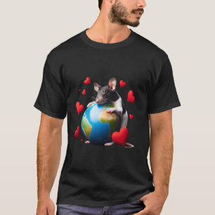 Niedliche Hausratte Tag der Erde Umarmen Liebe Bes T-Shirt