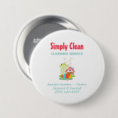 Niedliche Hausreinigung Button (Vorne & Hinten)