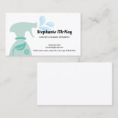 Niedliche Hausreinigung Grünleaf-Spritzflasche Visitenkarte (Vorne/Hinten)