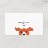 Niedliche Haustier-Sorgfalt | das | des roten Visitenkarte (Rückseite)