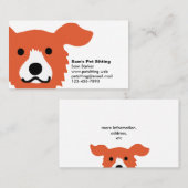 Niedliche Haustier-Sorgfalt | das | des roten Visitenkarte (Vorne/Hinten)