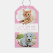Niedliche Haustiere lieben Personalisierten zwei F Geschenkanhänger (Rückseite)