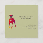 Niedliche Haustiere. Tier verfolgt Quadratische Visitenkarte (Rückseite)