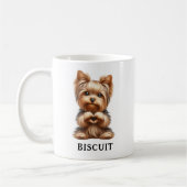 Niedliche Haustiere Yorkie Herzklopfen mit Paws Kaffeetasse (Links)