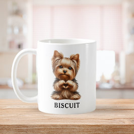 Niedliche Haustiere Yorkie Herzklopfen mit Paws Kaffeetasse