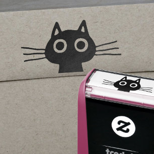 Niedliche Haustierkitty-Katze mit den langen Permastempel