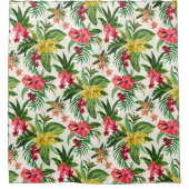 Niedliche hawaiianische farbenfrohe Blume Duschvorhang (Vorderseite)
