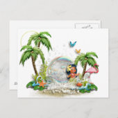 Niedliche hawaiianische Postkarte (Vorne/Hinten)
