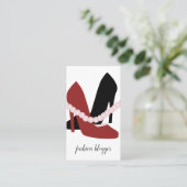 Niedliche Heels Pearls Woman Fashionista Blogger Visitenkarte (Stehend Vorderseite)