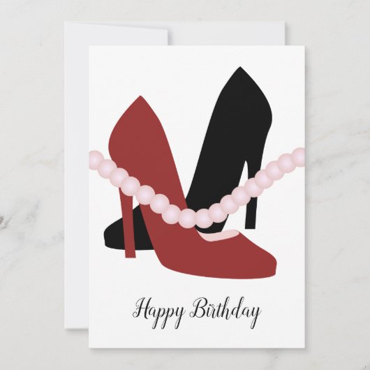 Niedliche Heelse Pearls Woman Fashionista Einladung (Vorderseite)