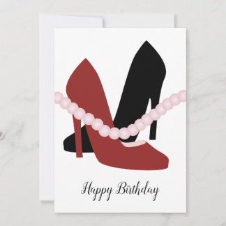 Niedliche Heelse Pearls Woman Fashionista Einladung