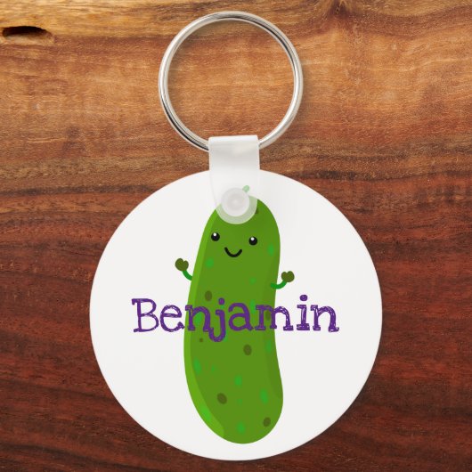 Niedliche Heftkugel-Cartoon-Abbildung Schlüsselanhänger (Vorderseite)