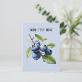 Niedliche Heidelbeere hinzufügen Frucht Postkarte (Stehend Vorderseite)