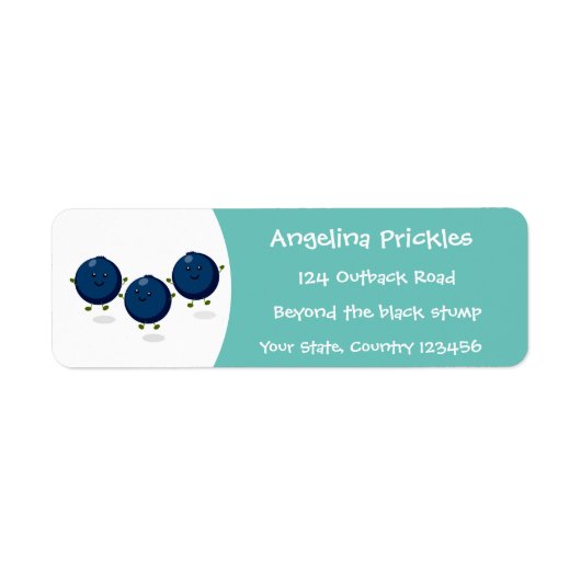 Niedliche Heidelbeeren lila Cartoon-Abbildung (Vorne)