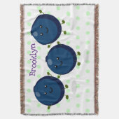 Niedliche Heidelbeeren lila Cartoon-Abbildung Decke (Vorderseite Vertikal)