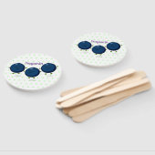 Niedliche Heidelbeeren lila Cartoon-Abbildung Fächer (Non-assembled)