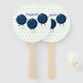 Niedliche Heidelbeeren lila Cartoon-Abbildung Fächer (Vorne und Hinten)