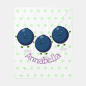 Niedliche Heidelbeeren lila Cartoon-Abbildung Fleecedecke (Vorderseite)