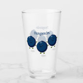 Niedliche Heidelbeeren lila Cartoon-Abbildung Glas (Vorderseite)