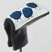 Niedliche Heidelbeeren lila Cartoon-Abbildung Golf Headcover (3/4 Vorderseite)