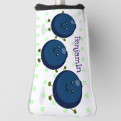 Niedliche Heidelbeeren lila Cartoon-Abbildung Golf Headcover (Rotieren 90)