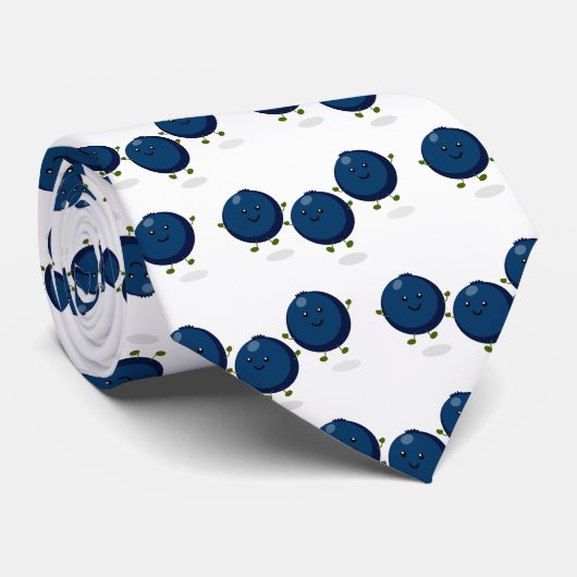 Niedliche Heidelbeeren lila Cartoon-Abbildung Krawatte (Gerollt)