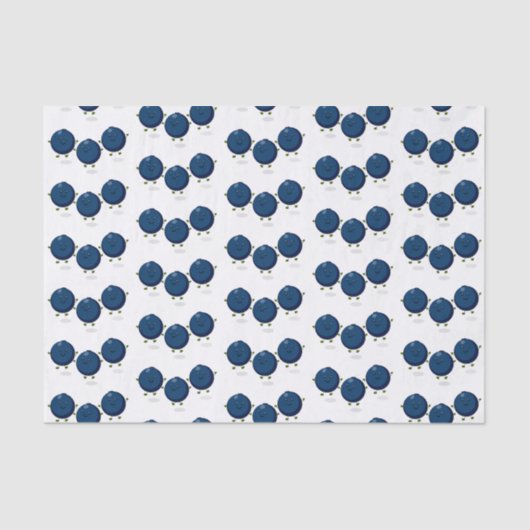 Niedliche Heidelbeeren lila Cartoon-Abbildung Seidenpapier (Vorderseite)