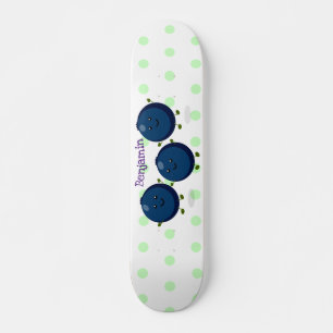 Niedliche Heidelbeeren lila Cartoon-Abbildung Skateboard